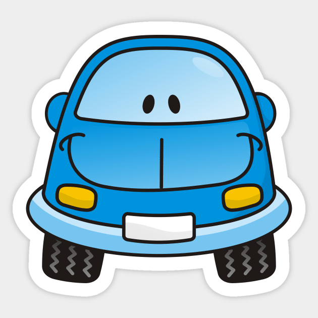 Blue Cartoon Car Sticker by sifis